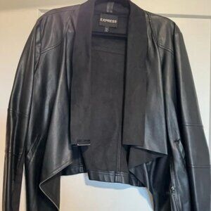 Express Black Pleather and Suede Jacket